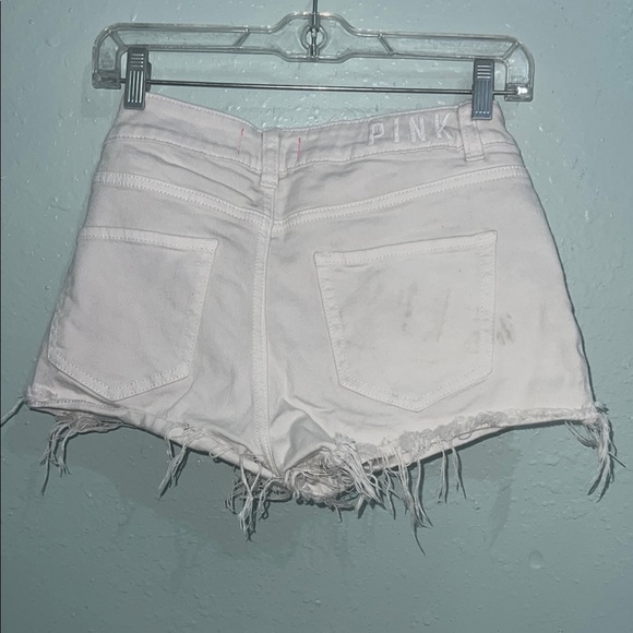 PINK Victoria's Secret White Jean Shorts - Picture 2 of 2